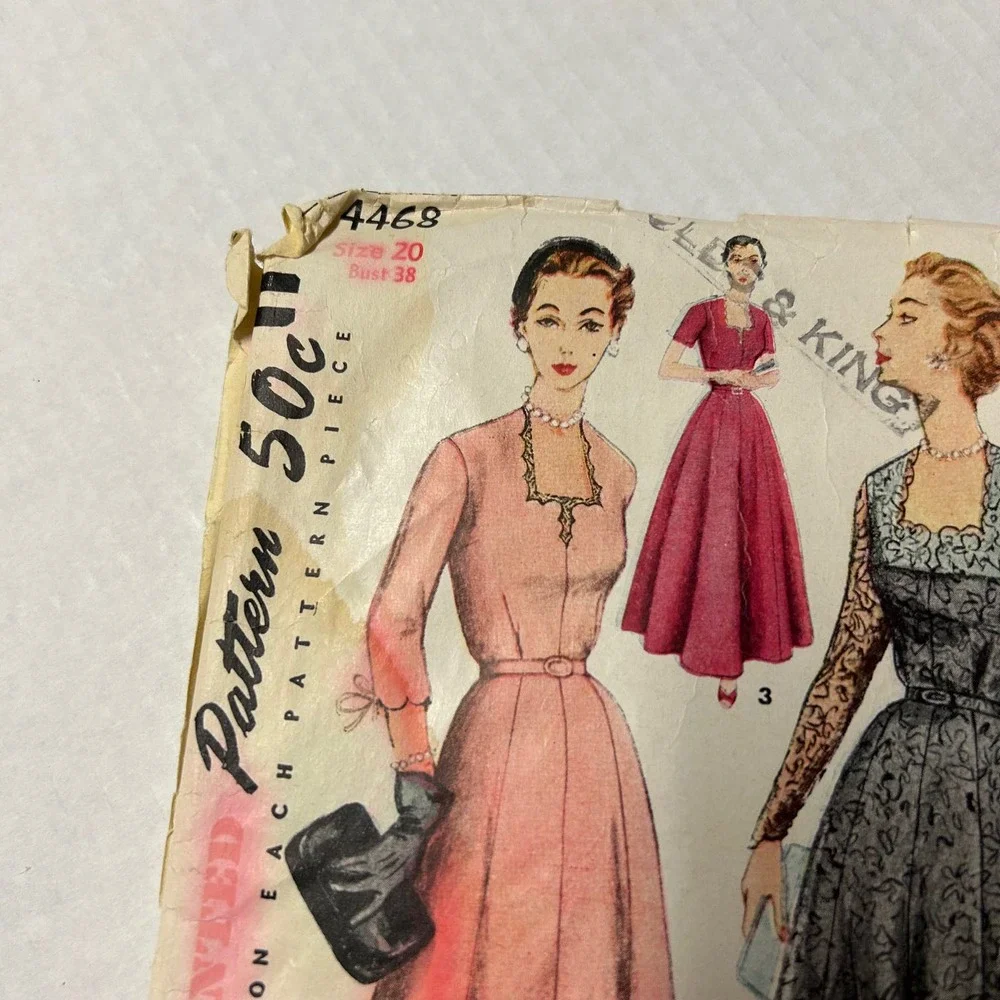 Simplicity Vintage Pattern #4468 Women's Dress Daytime and‎ Evening Lengths HTF